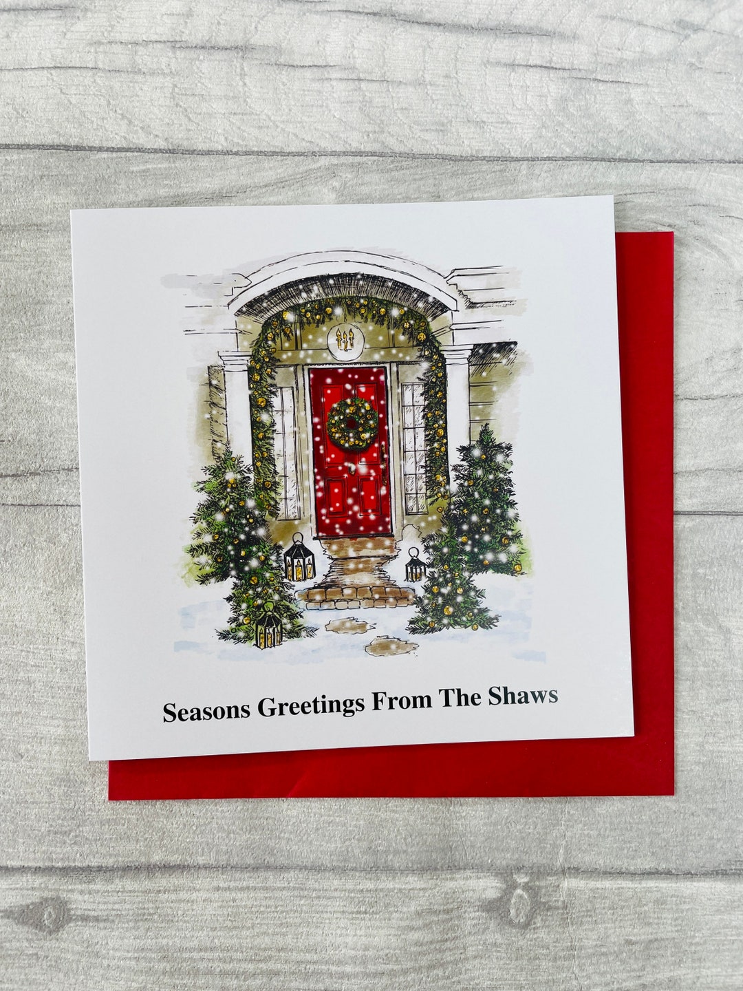 Pack 20 Personalised Christmas Cards Etsy UK