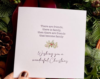 Friends Become Family Christmas Card - Family Friends - Friendship Christmas Card - Family Christmas card - Best friend Xmas card