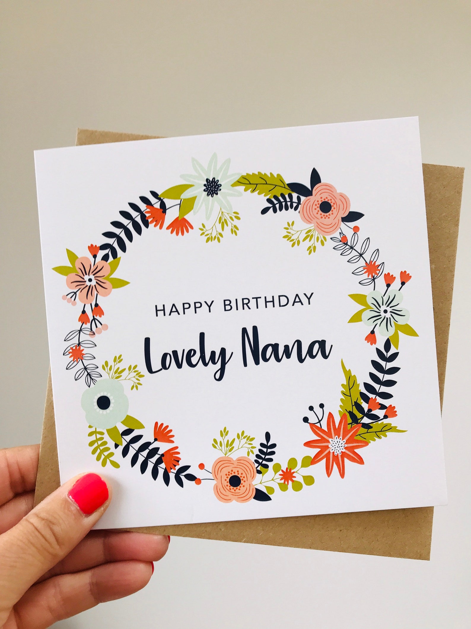 printable colour in happy birthday nana card a4 size etsy - mothers day cards for nana from