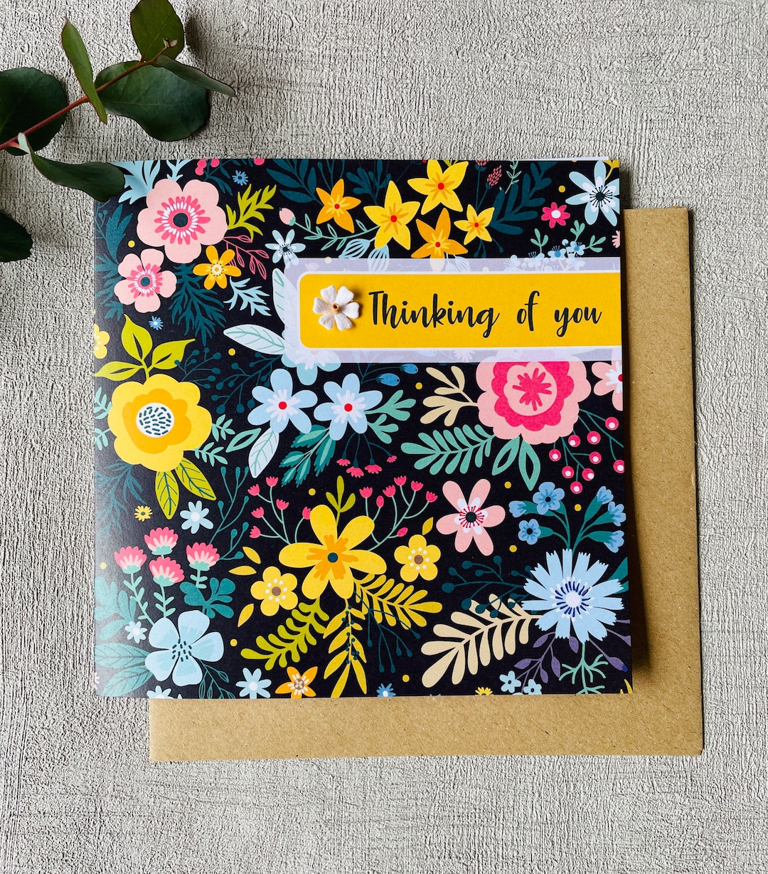 Thinking of You Card Sympathy Card Bereavement Condolence Loss Floral ...