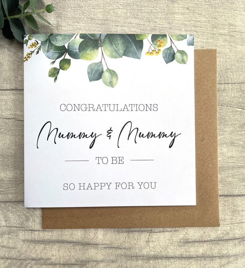 Carte future maman - Futurs parents - Couple homosexuel - Carte Vous êtes enceinte - Carte mère enceinte - Carte mère enceinte - Carte baby shower - Même sexe image 1