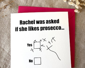 Any Name, Personalised Prosecco Card: Funny, Comical Card