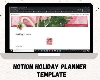 Notion Holiday Planner Template, Christmas Planning in Notion Database
