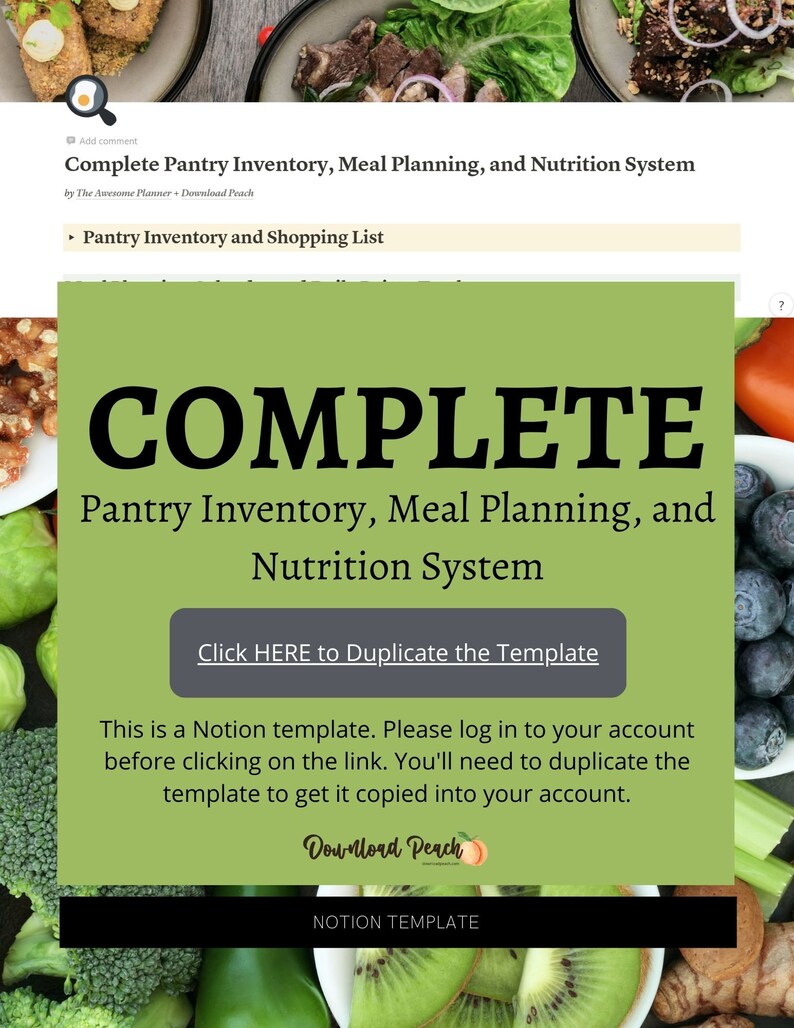 Complete Pantry Inventory, Meal Planning and Nutrition Tracking System