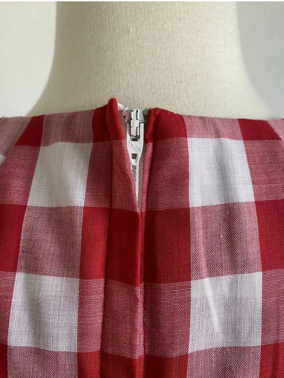 1970’s Concept Swirl Red Plaid Maxi Dress Umbrell… - image 7