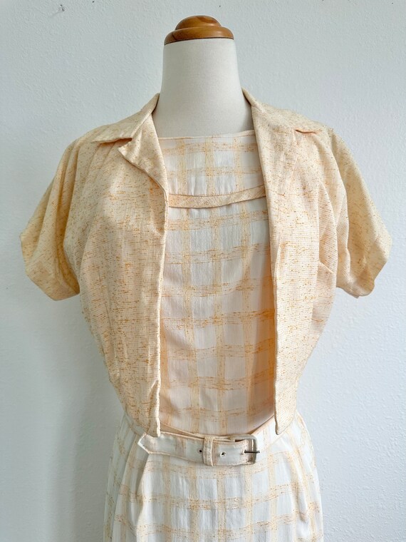 1960’s Yellow Wiggle dress set Dress Bolero and Belt … Gem