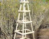 GARDEN TRELLIS OUTDOOR (Unpainted Save Money) Decor Obelisk Climbing Plants Tuteur Patio (Tall Ver)