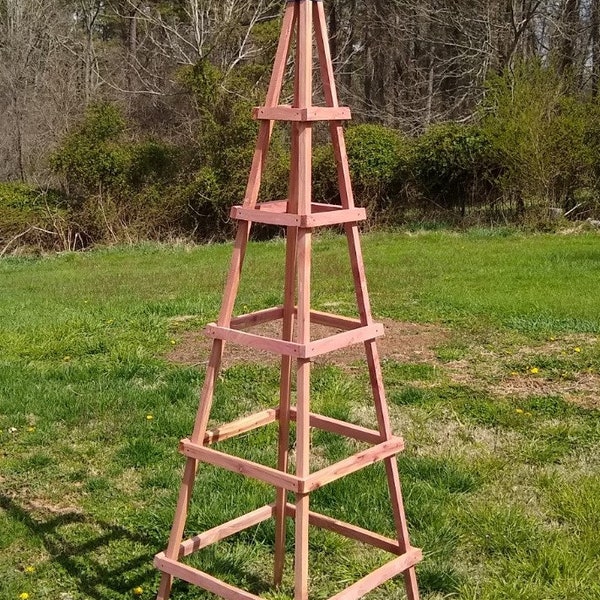 GARDEN TRELLIS CEDAR Outdoor Decor Obelisk Cimbing Plants Tuteur  (tall Ver)