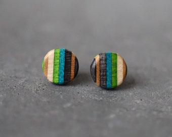 Skateboard Circle Stud Earrings