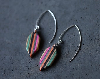 HEXALONG Skateboard Dangle Earrings