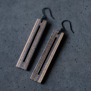 BAR Skateboard Dangle Earrings GREY