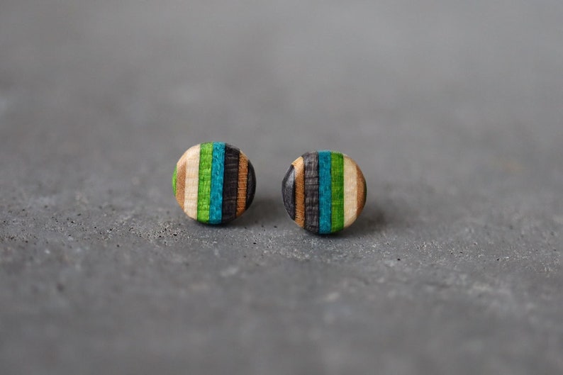 Skateboard Circle Stud Earrings image 1