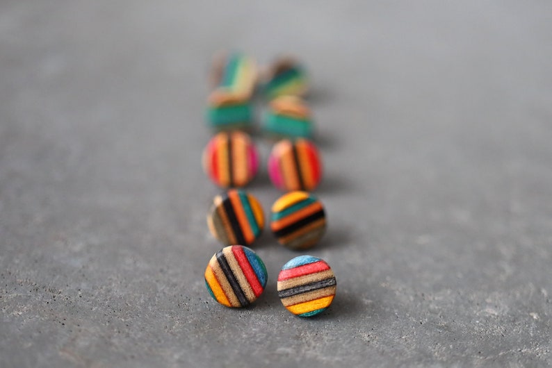 Skateboard Circle Stud Earrings image 6