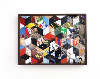 Arte de parede em mosaico gráfico de skate