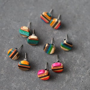 Skateboard Circle Stud Earrings image 5