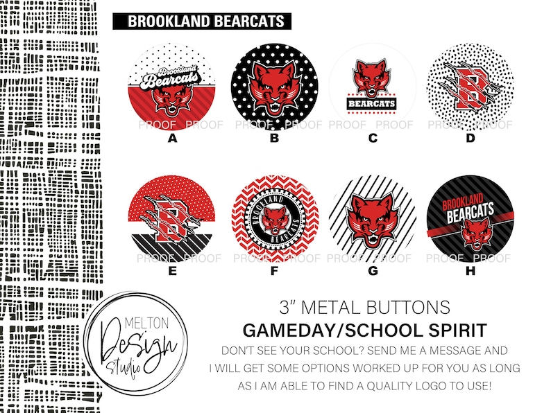 CUSTOM Team Gameday School Spirit 3 Metal Buttons Etsy