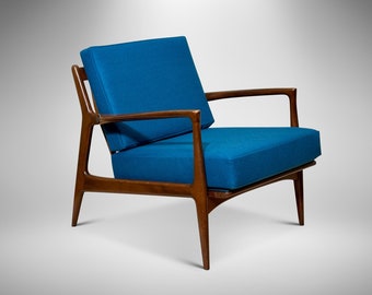 Vintage Danish Kofod Larsen for Selig Walnut Lounge Chair - Mid Century Modern Scandinavian Furniture