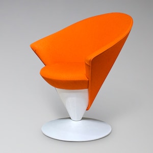 Restored Adrian Pearsall Swivel Cone Chair for Craft Associates Model 2353-C Mid Century Modern Vintage Space Age Retro Atomic Furniture image 2