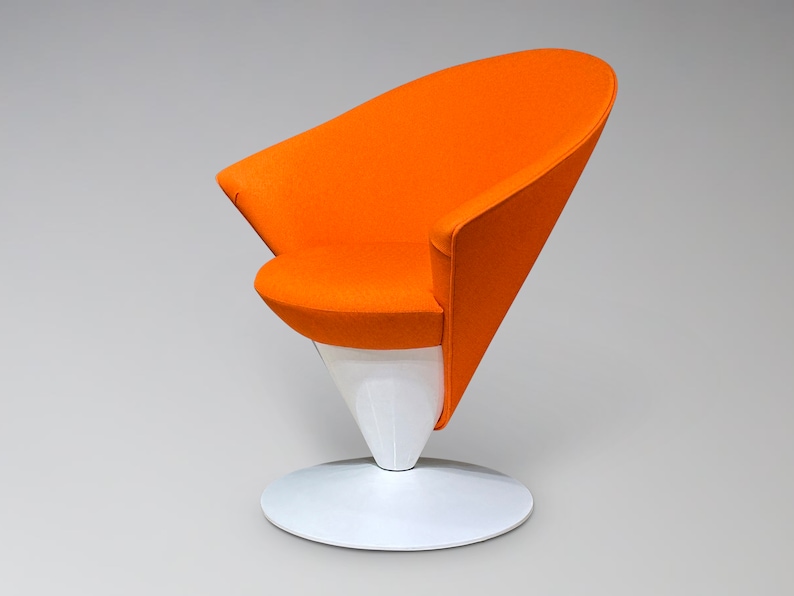 Restored Adrian Pearsall Swivel Cone Chair for Craft Associates Model 2353-C Mid Century Modern Vintage Space Age Retro Atomic Furniture image 2