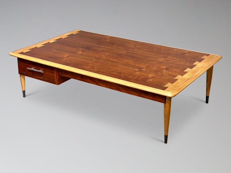 Restored Lane Acclaim Plateau Coffee Table With Drawer Mid Century Modern Danish Style Adjustable Coffee Table image 1