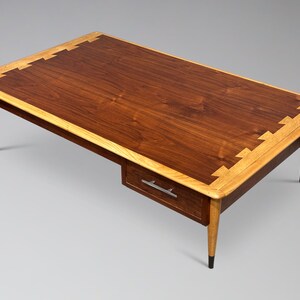 Restored Lane Acclaim Plateau Coffee Table With Drawer Mid Century Modern Danish Style Adjustable Coffee Table image 5