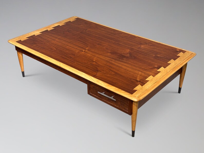 Restored Lane Acclaim Plateau Coffee Table With Drawer Mid Century Modern Danish Style Adjustable Coffee Table image 5