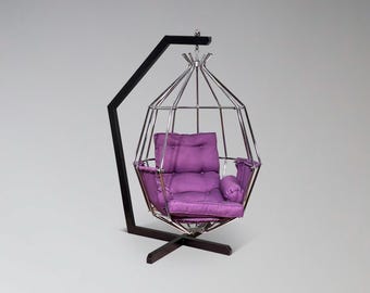 Vintage Ib Arberg Parrot Chair | Hanging Birdcage Chair | Sculptural Mid Century Modern Collectible Design