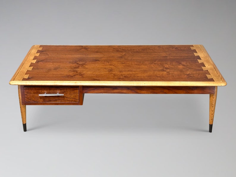 Restored Lane Acclaim Plateau Coffee Table With Drawer Mid Century Modern Danish Style Adjustable Coffee Table image 2