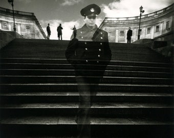 Steps Down (1980)-8x10inches darkroom silver print.Merit Award /single image contest/B&W magazine