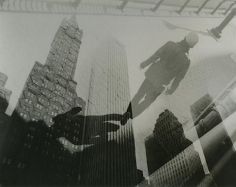 I feel Manhattan moves under my feet. Darkroom silver print