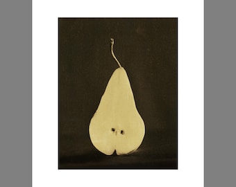 A pear. Cum bichromate over palladium print ,mounted on white picture mat 11x14 inches