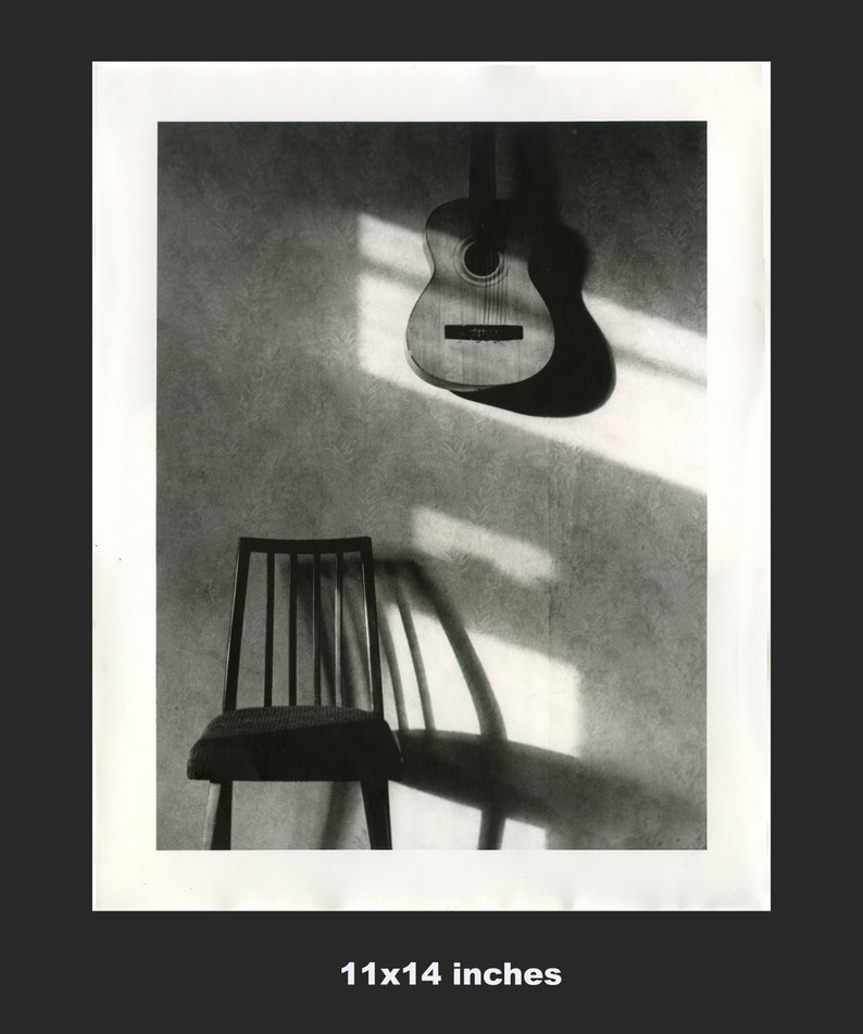 Guitar & chair 2002 silver gelatin print 8x10 inches silver untoned 11x14 inches