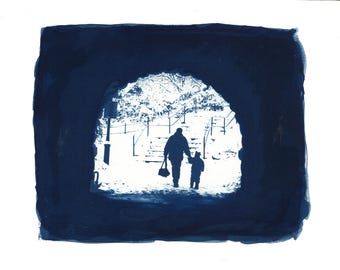 Father & son , New York (2004). Cyanotype print 11x14"