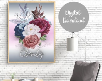 Digital Print Wall Art Printable Zen Motif "Clarity" Mono Color Mandala Wall Décor Yoga Minimalist 5 PDF Multiple Sizes CMYK Color Profile