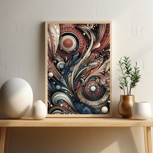 Póster de arte abstracto: elaborado a mano, papel de calidad museística, impresión Giclée, decoración del hogar y carteles verticales mate para coleccionistas de arte