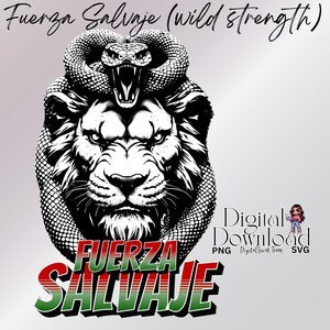 Mexican SVG Latina Lion Snake Digital download PNG Latina Chicano Chicana Chola Commercial Design Wild Strength POD product designs