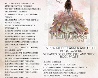 Ultieme Quinceañera Planner + gids boek afdrukbare kweepeer planning checklist Fiesta de Quince Años Clip Art Quinceañera Planner Mis kweepeer