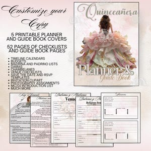 Ultimate Quinceañera Planner e Guide Book Quince Planning Checklist Quinceañera Template Clip Art Quinceañera Planner para impressão Mis Quince