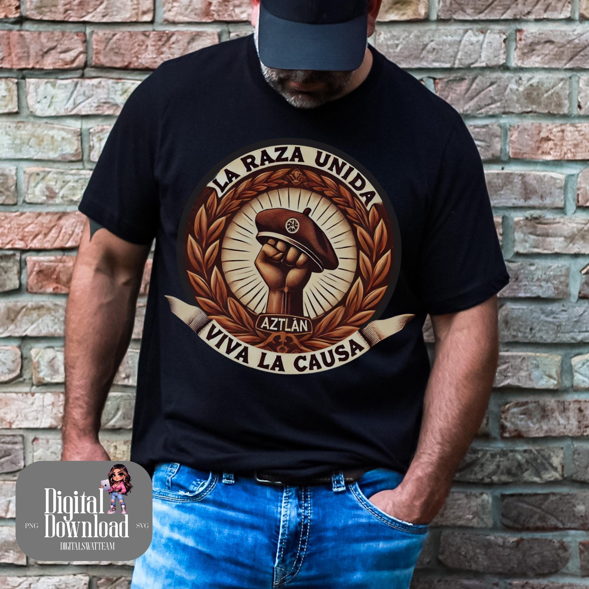 Lot - (MEXICAN AMERICANS.) Chicano Power--Viva la Raza Framed Chicana Brown Beret 8\