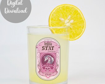 Tequila Stat Bar Cart Art Print, Fashion Bar Sign (Digital Download)
