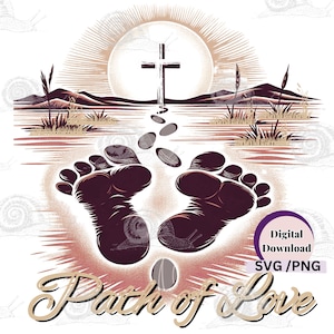 Christian Valentine SVG PNG, Christian Love Svg Png, Christian Svg, Religieux PNG Valentines Svg, Love Png, Christian Valentine Footprints