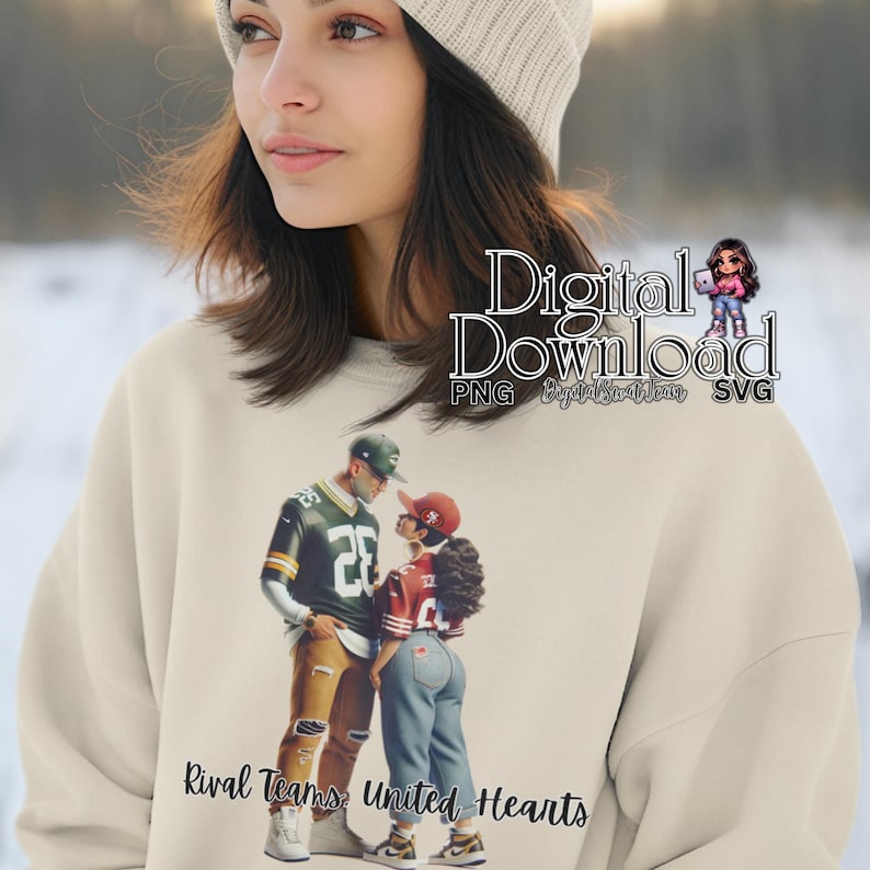 Rival Teams United Hearts SVG PNG, Football Couple (digital Download ...
