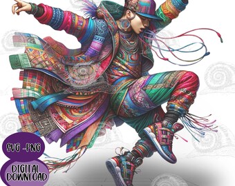 Mexican sublimation SVG PNG Latina svg, Colorful Spanish Hip Hop Freestyle Dancer tshirt product design mexican download Latina art Hispanic