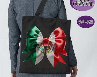 Mexican Flag Bow SVG, PNG - Latina Clipart (Digital Download)