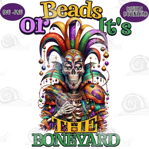 Mardi Gras PNG Mardi Gras SVG Graphic Design, Fat Tuesday svg png  POD products printable Beads Skeleton Gifts Nola Digital Download Jester