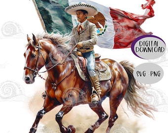 Meksykańska sublimacja SVG PNG Latina svg Hiszpański Meksykański t-shirt kubki torby projekt produktu pokaż konia Meksykański Mustang Meksykańska flaga Latina sztuka