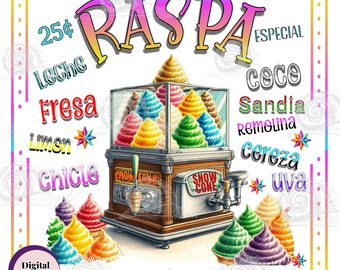Sublimación mexicana SVG PNG Latina svg Citas en español Raspas Snow Cones Producto Diseño de camiseta descargas mexicanas Arte latino español Verano
