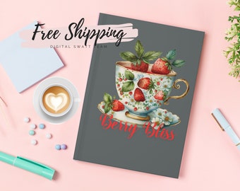 Strawberry Lover Hardcover Journal, Teacher Gift