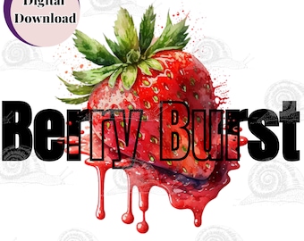 Strawberry Kitchen Print, Berry Burst CMYK Wall Art (SVG, PNG)
