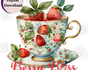 Strawberry Kitchen Decor Print, CMYK Art (SVG, PNG Digital Download)
